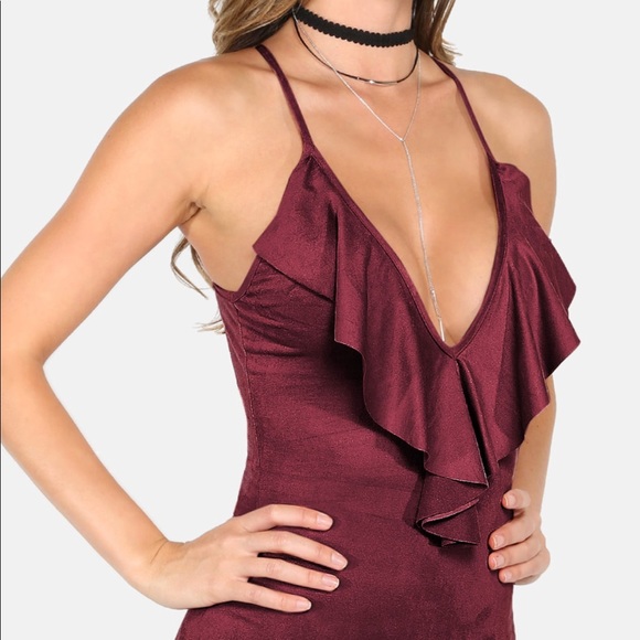 Plunge ruffle neck bodysuit - Picture 4 of 5